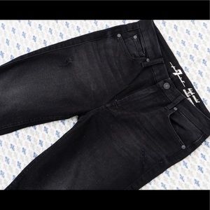 7 For all Mankind High Waist Skinny in Black